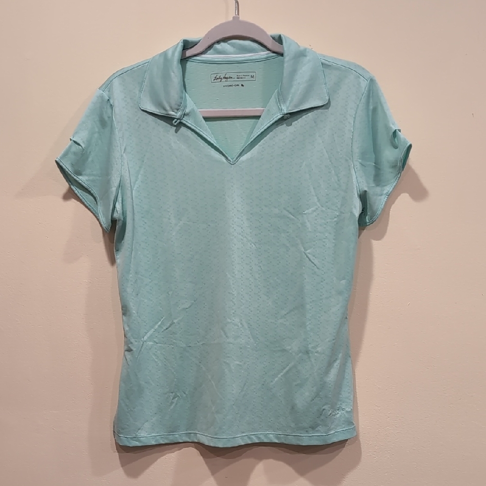 Lady Hagen Aqua Short Sleeve Top